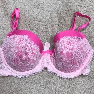 Victoria Secret bubble gum pink lace bra